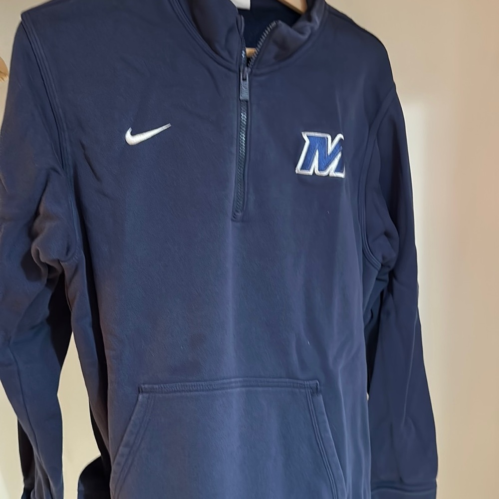 Navy blue embroidered Nike 1/4 zip